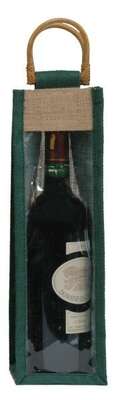 Product image jute's bottle bag with window for 1 bottle 75 cl