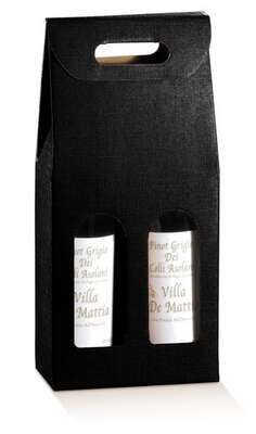 Product image Cardboard box for 2 bottles 0.75l Milan black