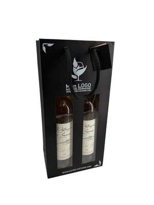 Product image Kraft bag MAT BLACK with window for 1, 2 and 3 bottles Customization possible)