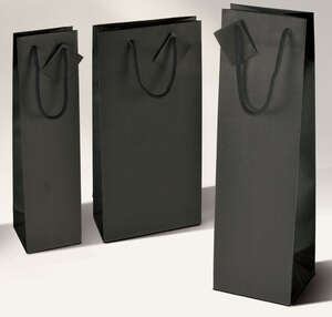 Product image Kraft bag MAT BLACK for 1 and 2 bottles (personnalisation possible)