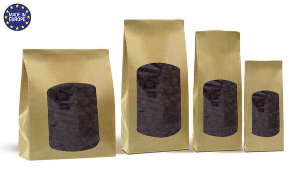 Product image Mini kraft bags Recycled SOS with XXL window