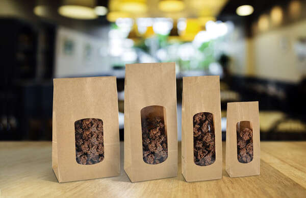Product image Mini kraft bags Recycled SOS with XXL window