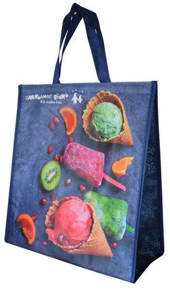 Product image Insulated woven PP tote bag with ice-cream design