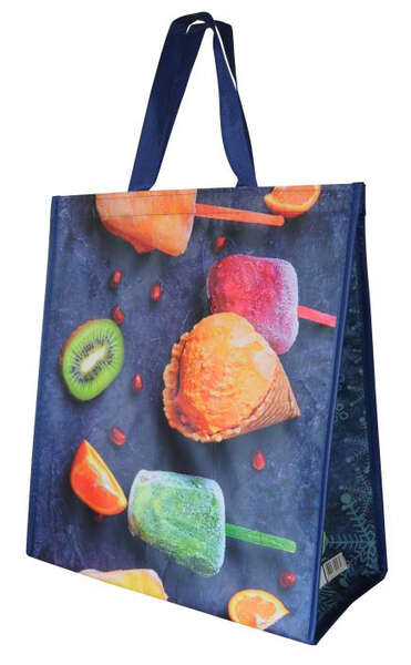 Product image Insulated woven PP tote bag with ice-cream design
