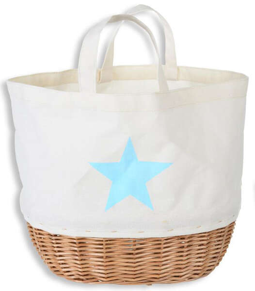 Product image Set of 3 small wicker + cotton bags