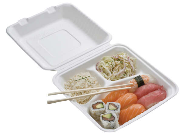 Product image Pack of 50 100% natural lunch boxes - 3 compartments