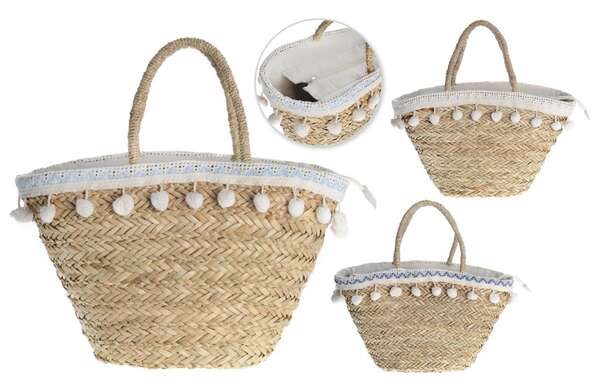 Product image Pack of 3 tote bags + pompoms