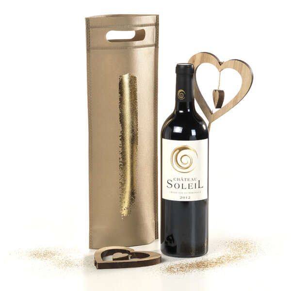 Product image Non-woven bottle bag, camel/gold