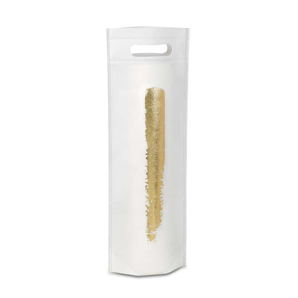 Product image Non-woven bottle bag, white/gold