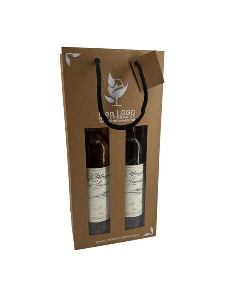 Product image Kraft bag for 1, 2 or 3 bottles (Customization possible)