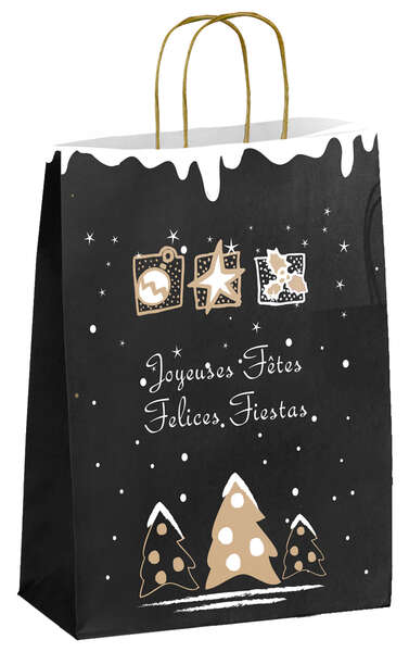 Product image Christmas kraft paper bags - chic black