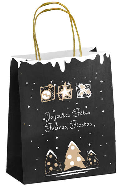 Product image Christmas kraft paper bags - chic black