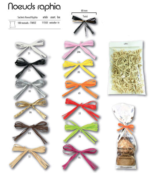 Product image 100 raffia twist bows