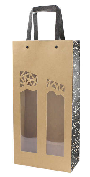 Product image AUTHENTIC kraft paper bottle bag with window