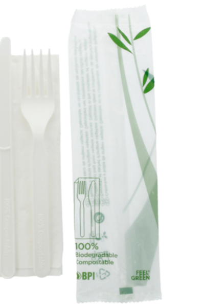 Product image Bag 3/1 knife + fork + serviette 