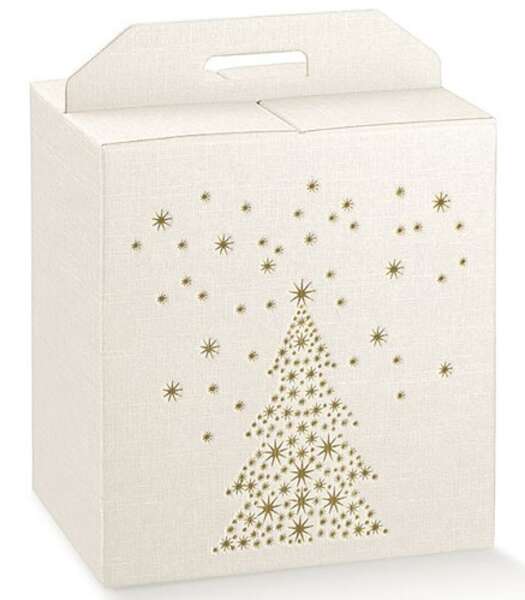 Product image Gift box with fir tree decor, gold 