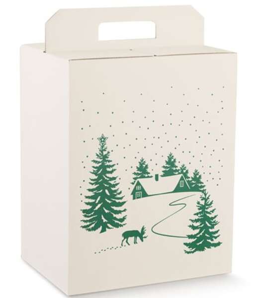 Product image Gift box with fir tree decor, green 