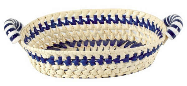 Product image Palm basket + ceramic 36x28x8-12 cm