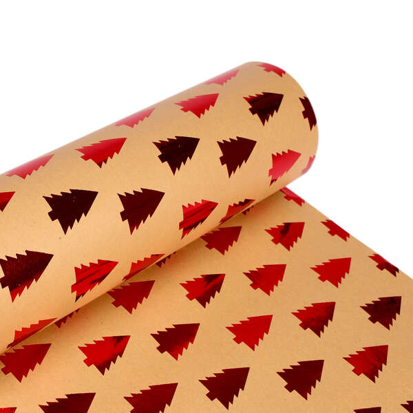 Product image Roll red fir brown kraft gift paper
