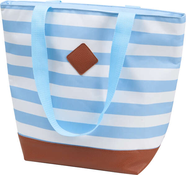 Product image 600D isothermal cooler bag, blue stripes