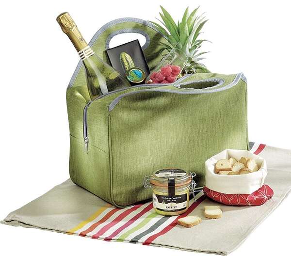 Product image Rectangular isothermal cooler bag, heathered green/grey