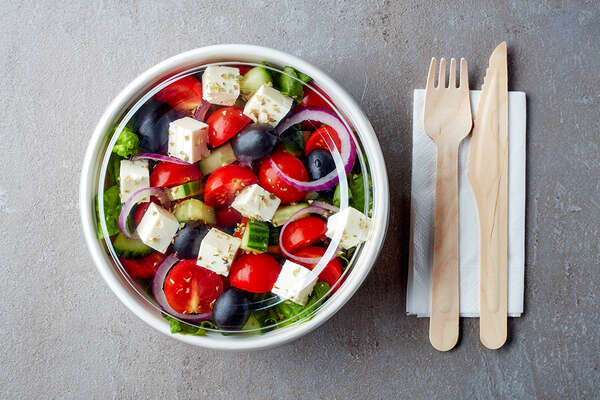 Product image 50 kraft salad bowls + PET lid