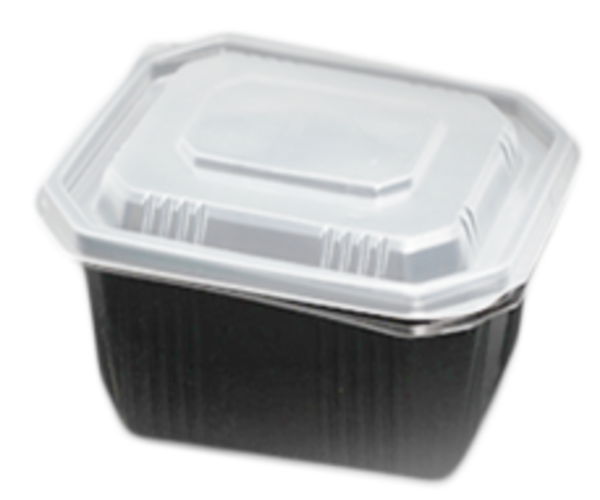Product image 50 PP trays, black base + transparent lid
