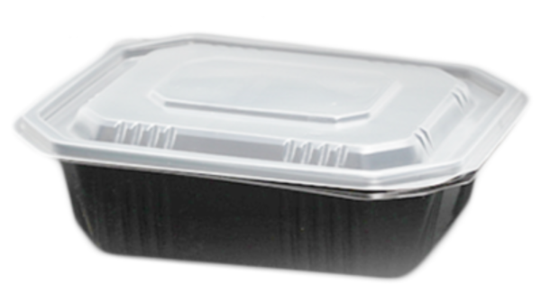 Product image 50 PP trays, black base + transparent lid