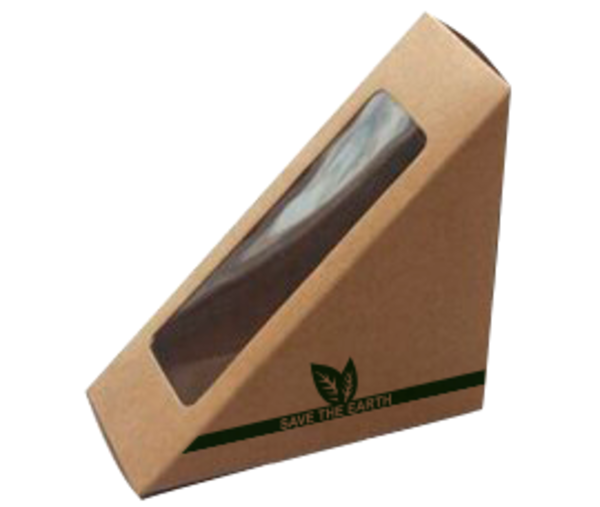 Product image 50 Kraft cardboard sandwich boxes with window 