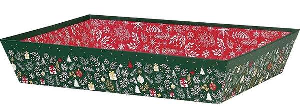 Product image Rectangular cardboard basket with Happy Holidays decor