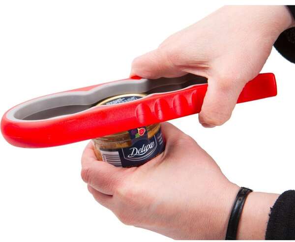 Product image Jar opener, red and grey