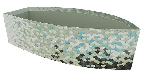 Product image Cardboard boat display tray decorated with scales