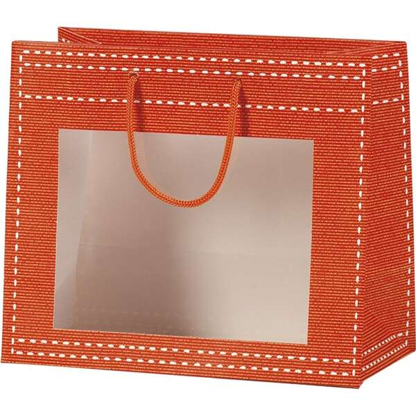 Product image Orange paper bags with PVC window