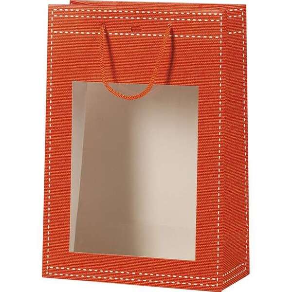Product image Orange paper bags with PVC window