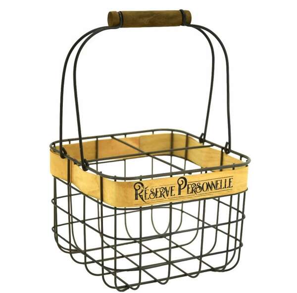 Product image Personal reserve’ metal and wood bottle holder