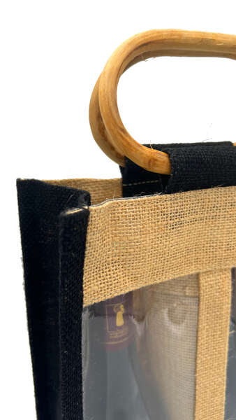 Product image Jute bag for 2 75cl bottles with window