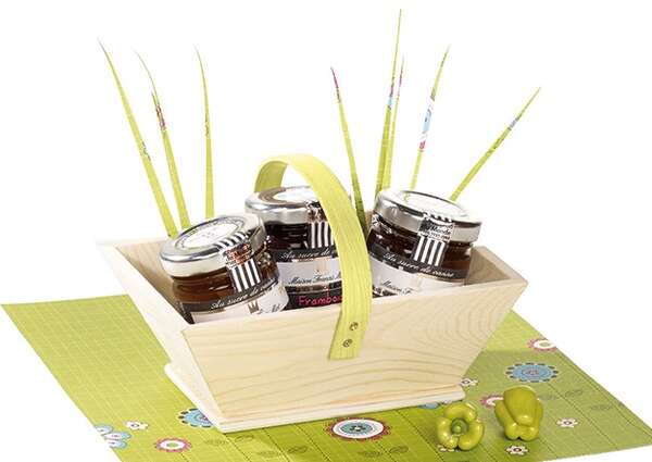 Product image Natural green rectangle wooden basket