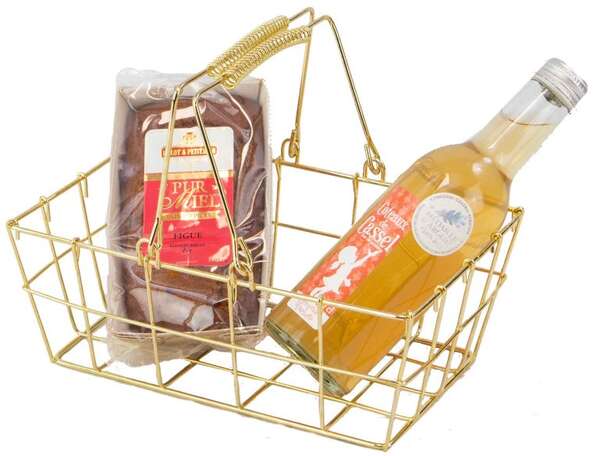 Product image Rectangular golden metal basket 