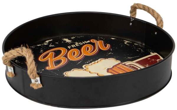 Product image Black Round Metal Tray 