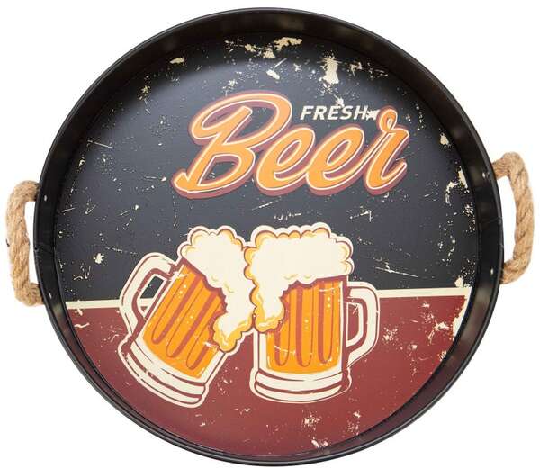 Product image Black Round Metal Tray 