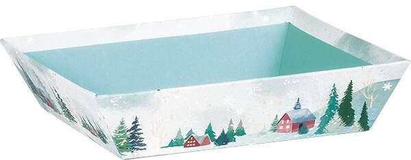 Product image Square Cardboard Basket “Snowy Countryside” Collection