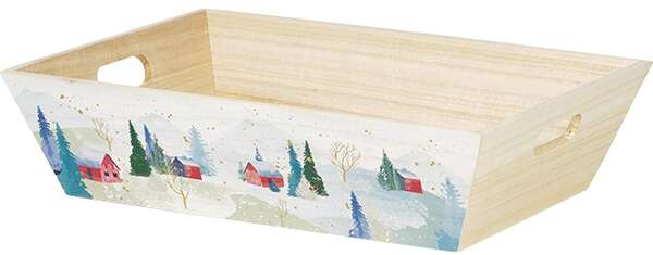 Product image Rectangle Wooden Basket “Snowy Countryside” collection