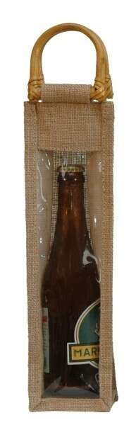 Product image Jute bag for 1 33 cl bottle + LONGNECK window