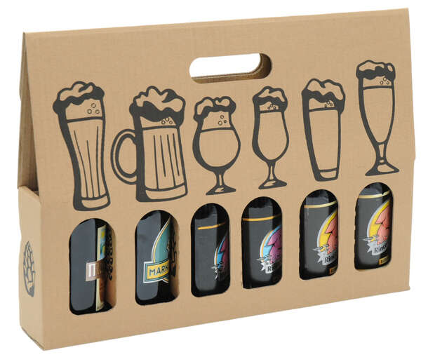 Product image Box of 6 Longneck 33cl - Printed Beer Glasses