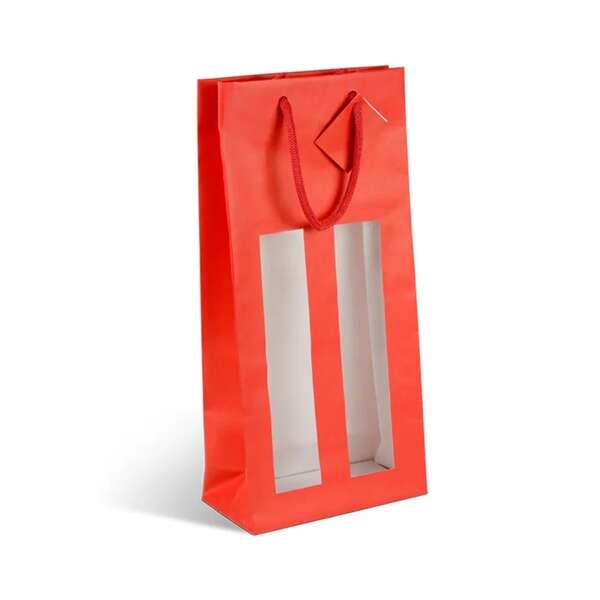 Product image Paper bag for 1, 2, 3 bottles Red window