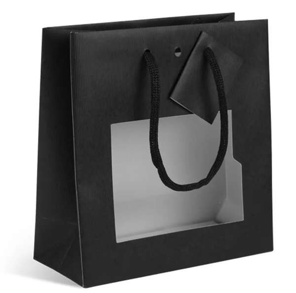Product image Natural Black kraft window boutique bag Black