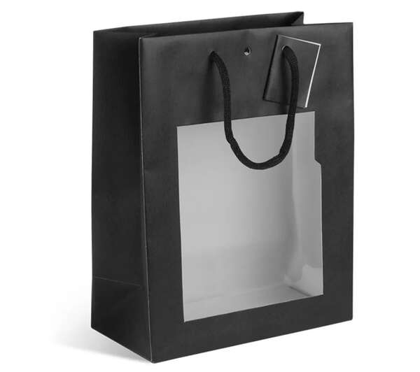 Product image Natural Black kraft window boutique bag Black