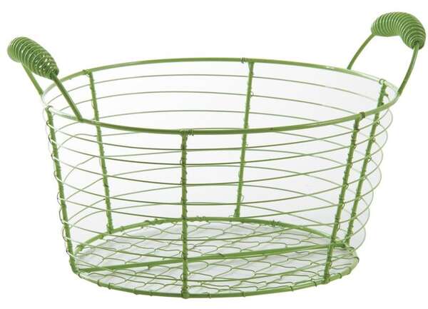 Product image Round green lacquered metal basket