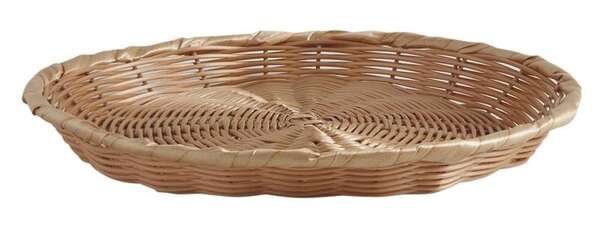 Product image Round flat basket in synthetic rattan
