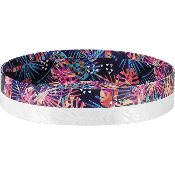 Product image Round cardboard basket White and tropical